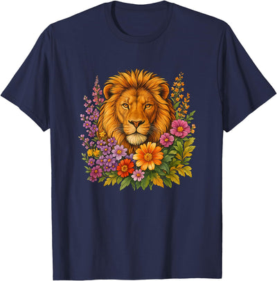 Lion Flower Floral Cute Men Women Kids T-Shirt