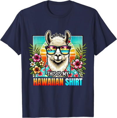 This Is My Hawaiian Shirt Party Luau Oahu Hawaii This Is My Hawaiian Shirt Funny Llama Oahu Hawaii Party T-Shirt