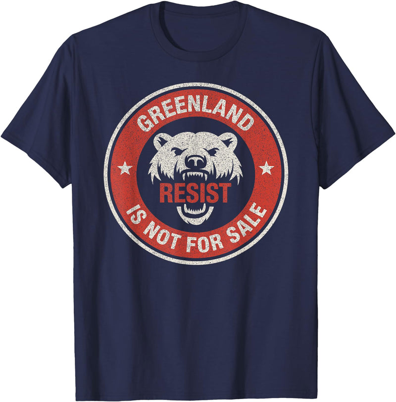 Greenland Not For Sale Greenland is Not for Sale Polar Bear Resist Graphic T-Shirt - Navy Blue