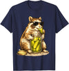 Pickle Munching Guinea Pig Designs Funny Guinea Pig Pickle Lover T-Shirt - Navy Blue