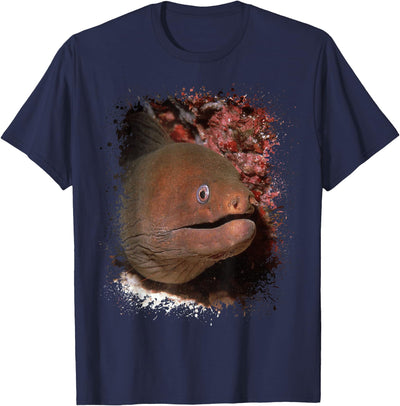 Moray Eel Photo Ocean Animal Splatter Art Aquarium T-Shirt