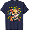 Hamster Gamer Pew Funny Video Games Vintage Boys Men Girls T-Shirt - Navy Blue