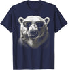 CLICK HERE FOR MORE Polar Bear Polar Bear Sunglasses Wild Animal Art Animal Polar Bear T-Shirt - Navy Blue
