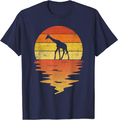 Giraffe Shirt Retro Sunset 70s Vintage Giraffe T-Shirt