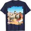 Random Galaxy Funny Llama Beach T-Shirt for Men Women Kids - Navy Blue