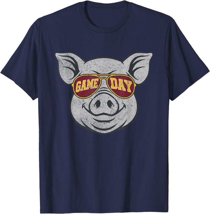 Game Day Pig Tee-TShirt Gifts Game Day Pig T-Shirt - Navy Blue