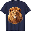 Lions and African Animals Design Lion T-Shirt - Navy Blue