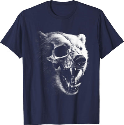 Dark Gothic Polar Bear Grunge Aesthetic Goth Skull Art T-Shirt