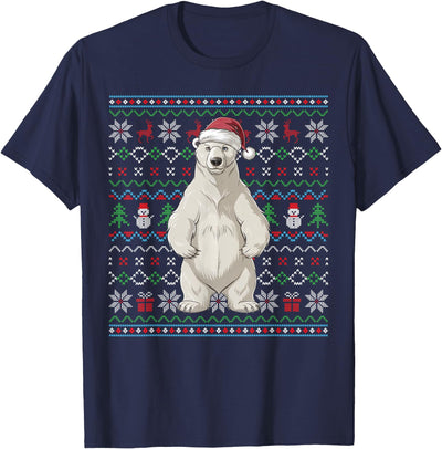 Ugly Polar Bear Lovers Xmas Sweater Santa Christmas T-Shirt