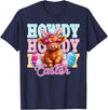 Highland Cow Easter Cute Western Farm Apparel Howdy Easter Cute Highland Cow Bunny Ears Western Easter T-Shirt - Navy Blue