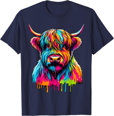 Cute Highland Cow Gifts Colorful T-Shirt