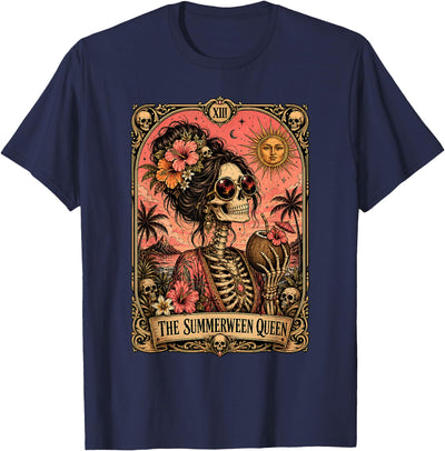 Tarot The Summerween Queen Beach Co Spooky The Summerween Queen Gothic Mom Halloween July T-Shirt