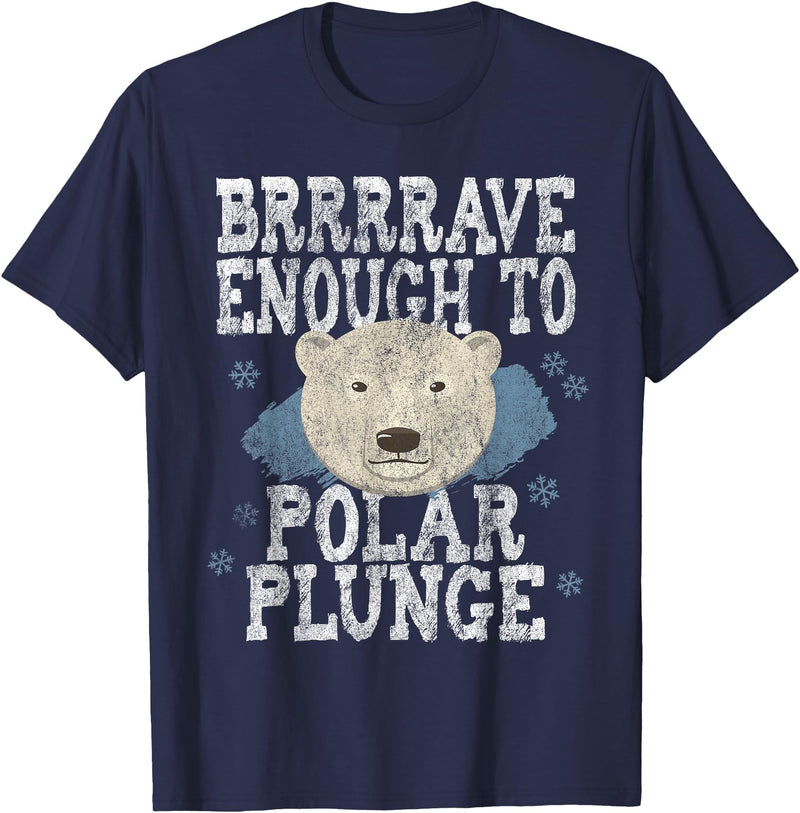 Take The Plunge Designs Funny Polar Bear Plunge Joke - Brrrr Cold Water Event T-Shirt - Navy Blue