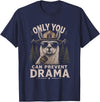Animal Designs For Women & Men Only You can Prevent Drama Artwork Llama Design T-Shirt - Navy Blue