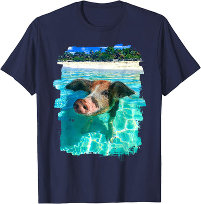 The Bahamas Swimming Pig Caribbean Beach Trips Summer Vibes T-Shirt