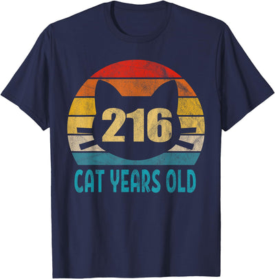 Blinkies Cat Imprints 216 Cat Years Old Shirt Retro 50th Birthday Gift Cat Lovers T-Shirt