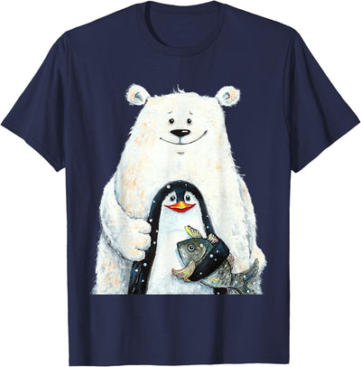click here for better animal tees cute Polar bear and penguin bird fish lovers animal friends T-Shirt