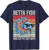 Betta Fish by AKH Betta Fish Coolest Pet on Earth, Vintage Betta Fish T-Shirt - Navy Blue