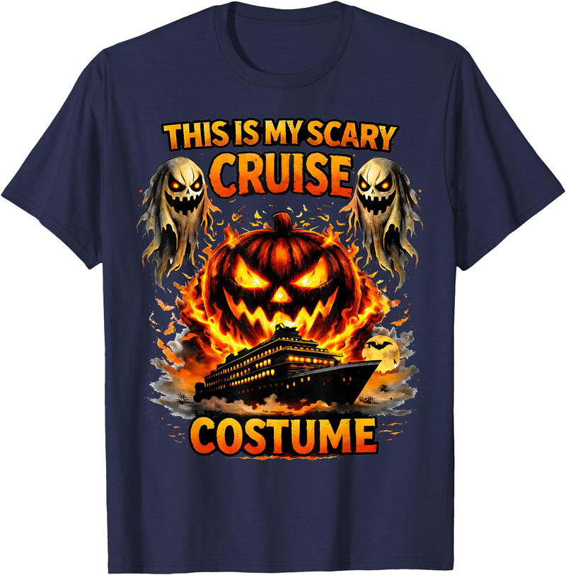 Cruise Trip Vacation Halloween Gifts This is My Scary Cruise Costume - Halloween Scary Cruiser T-Shirt - Navy Blue