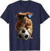Animal Soccer Design Guinea Pig Soccer T-Shirt - Navy Blue
