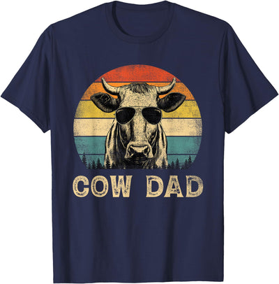 Vintage Cow Dad Cow Lovers Daddy Father's Day T-Shirt