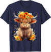 Western Shirts for Girls Men, Highland Cow Gifts Cow, Scottish Highland Cow, Western Wear, Highland Cow T-Shirt - Navy Blue
