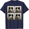 Retro Guinea Pig Portrait with Sunglasses Funny Guinea Pig Lover Cute Guinea Pig Photo Booth T-Shirt - Navy Blue