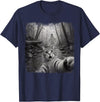 Halloween Ghost Cat Selfie Forest Lat Halloween Ghost Cat Forest Selfie Scared Men Women Kid T-Shirt - Navy Blue