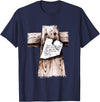 Christian Jesus Gifts Tee Gone To See Dad We're Fixin a Place For You Be Back Soon T-Shirt - Navy Blue