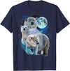 Polar Bears Art Vibes 3 Moon Polar Bears Funny Fur Marine Mammals Bear Art Humor T-Shirt - Navy Blue