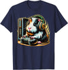Guinea Pig fluffy cavy Gamers Tees Guinea Pig Shirt Funny Guinea Pig & Video Games Lover Gamer T-Shirt - Navy Blue
