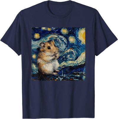 Hamster Van Gogh Style Starry Night T-Shirt
