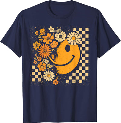 Floral Smile Face Halloween Ades Floral Smile Face Halloween Spooky Vibes Women Teen Girl Kid T-Shirt