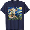 Cow Lover Co. Cow Van Gogh Style Starry Night T-Shirt - Navy Blue