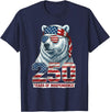 Patriotic Bear Freedom Anniversary Celebration Polar Bear 250 Years of Independence Patriotic America 1776 T-Shirt - Navy Blue