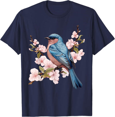 Cute Cottagecore Aesthetic Bird Lover Apparel Cottagecore Aesthetic Floral Bird T-Shirt
