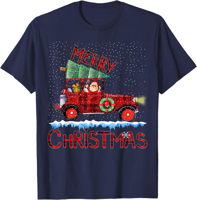 Santa Christmas Truck with Tree T-Shirt
