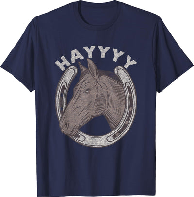 Cartba Horse Co. Funny Horse Hay Saying | Equestrian Lover Vintage Graphic T-Shirt