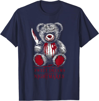 Terrifying Teddy Spooky Plush Horror Teddy Bear Scary T-Shirt