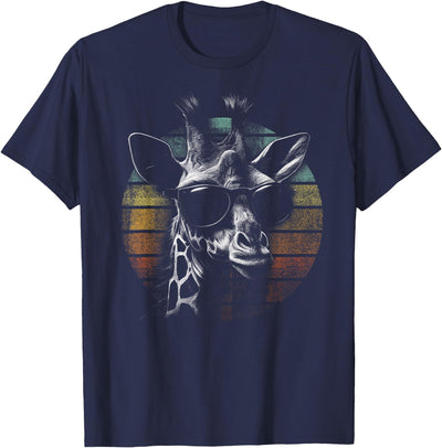 Giraffe Vintage Sunglasses Funny Retro African Animal T-Shirt