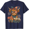 Red White and Moo Highland Cow 4th July 250 Years Patriotic T-Shirt - Navy Blue
