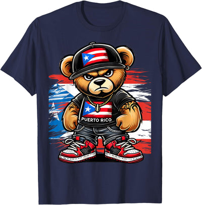 Cute Teddy Bear Puerto Rico Flag Boricua Puerto Rican T-Shirt