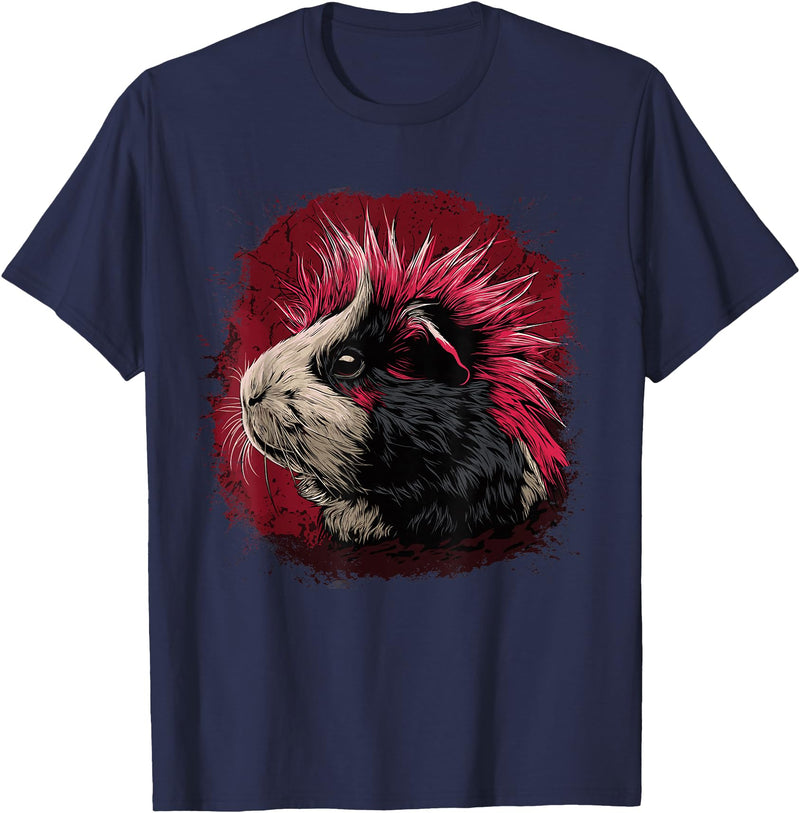 Guinea pig pet love Guinea Pig Punk T-Shirt - Navy Blue