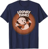 Looney Tunes Porky Pig Classic Logo Portrait T-Shirt - Navy Blue