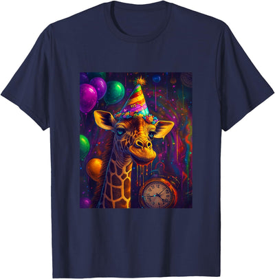 Giraffe Weird Art Print Birthday Party Balloons & Party Hat T-Shirt