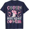 Cowgirl Disco 1st Birthday Matching Family Cousin Of The Birthday Cow-Girl Pink Disco Rodeo Western T-Shirt - Navy Blue