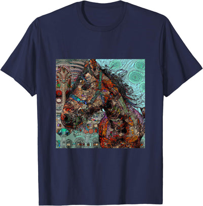 Equestrian Graphic Apparel Gift Co Horse Tribal Abstract Native American Art Design T-Shirt