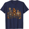 Highland Cow Witch Hat Bats Autumn Adventure Halloween Raccoon Highland Cow Goose Motorcycle Fall T-Shirt - Navy Blue