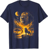 Howzit South Africa Majestic Roaring Lion Savanna Moon Night Sky African Safari T-Shirt - Navy Blue