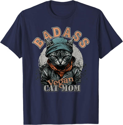 badass vegan cat mom inc. Badass Vegan Cat Mom ::: Funny Cat Lady Design T-Shirt